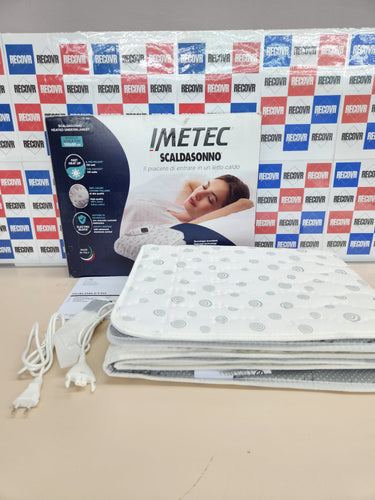 Imetec Adapto Calientacamas individual 150x80 cm, 100% algodón, tecnología patentada, rápido calentamiento, sistema de protección Electro Block, 2 mandos con 6 niveles de temperaturas